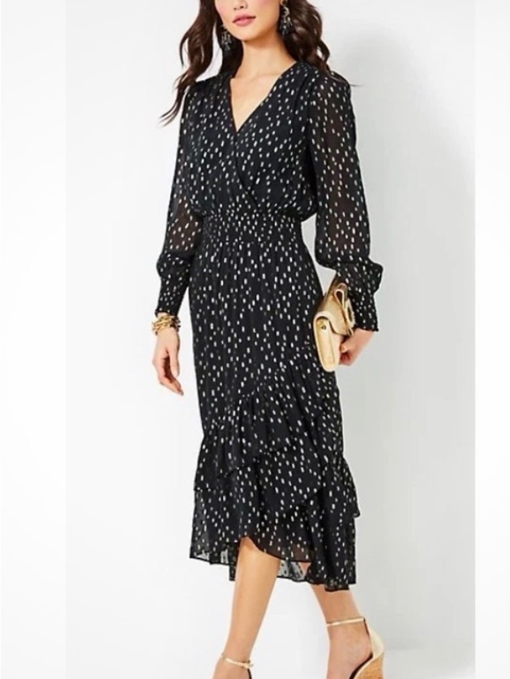 Lilly Pulitzer Black Dress with White Dot Print